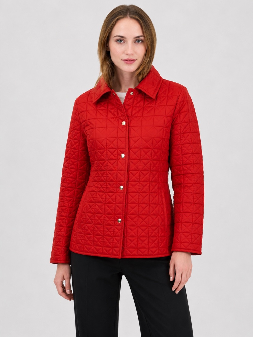 Michael kors red quilted jacket